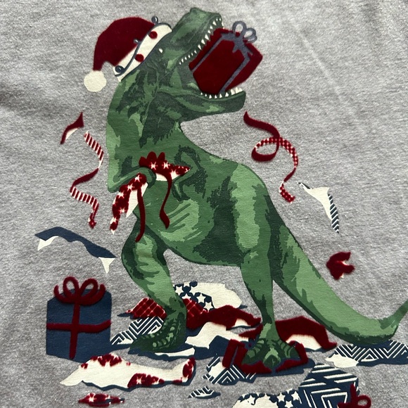 Tommy Bahama kids long sleeve shirt with a Santa Dinosaur size 7/8 like new! - Picture 2 of 3